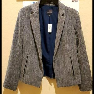 Blue and White rayon/polyester jacket